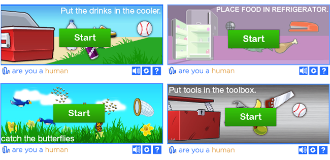 Are you human, il s'agit de mini jeux aléatoires